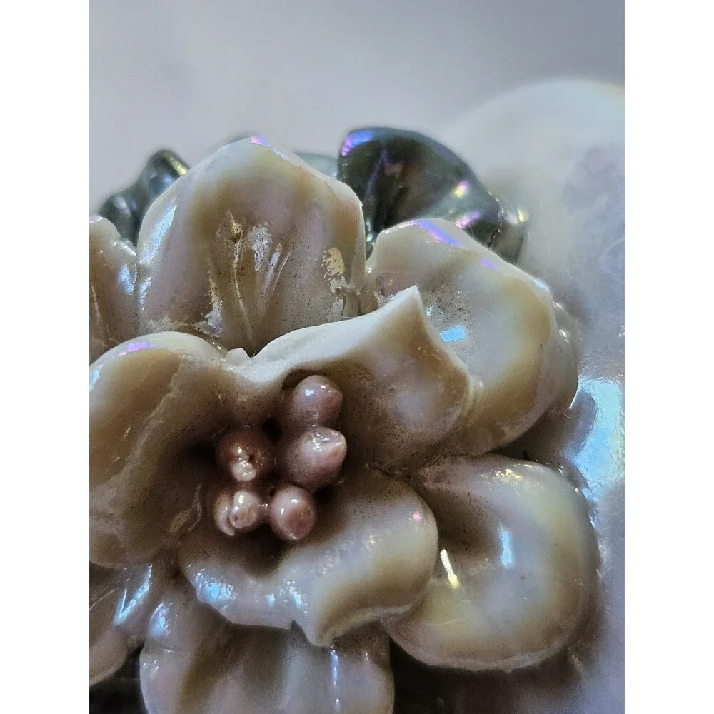 Vintage Iridescent Lusterware Bud Vase Heart Handle Shape Wedding Princess Core